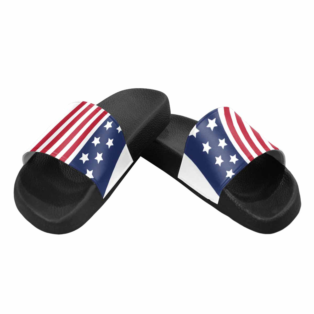 Mens Slide Sandals, Stars And Stripes Print - Horizon Bliss