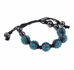 Zircomania 622B-0029TQ Black Cord Macrame Blue Zircon Crystal Adjustab - Horizon Bliss