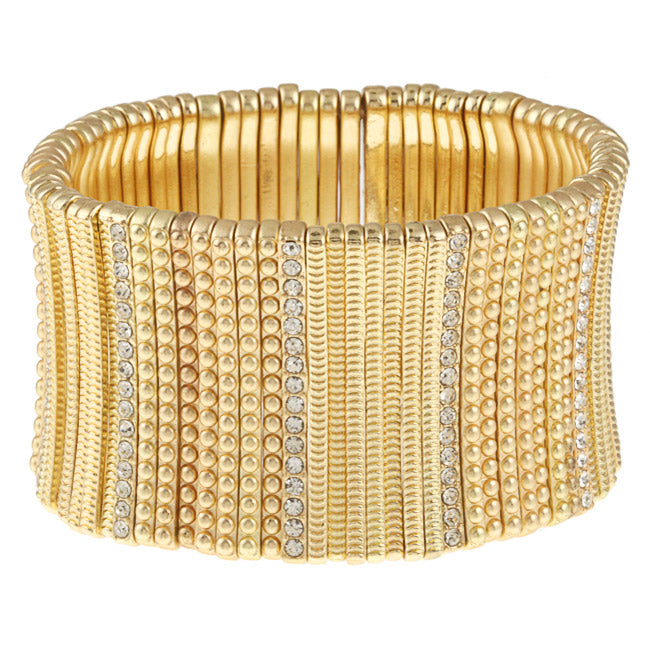 Celeste 622B-0167G Celeste Goldton Crystal Stretch Cuff Bracelet - Horizon Bliss