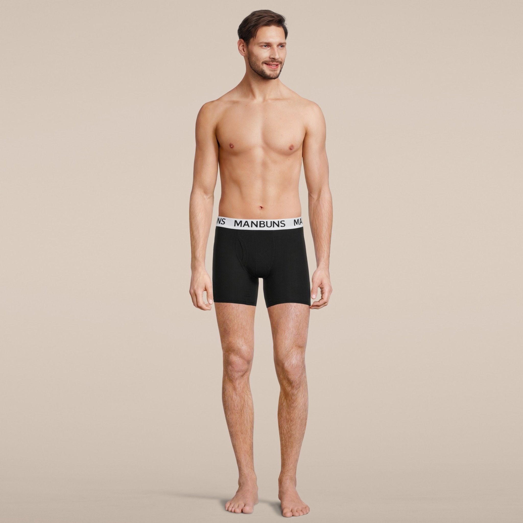 Men's Classic Black Boxer Brief Underwear with Pouch - Horizon Bliss