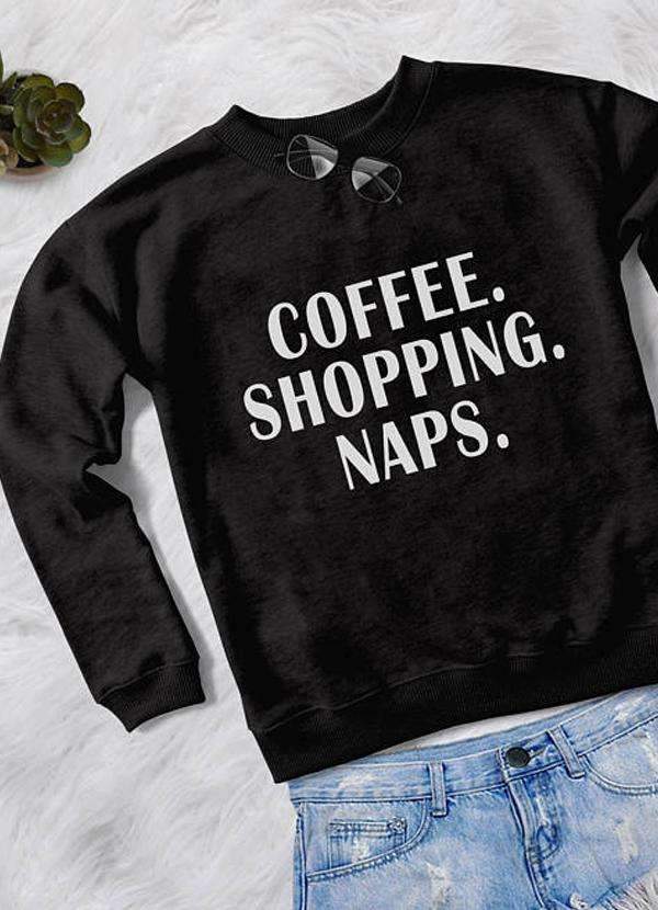 COFFEE SHOPPING NAPS WOMEN SWEAT SHIRT - Horizon Bliss