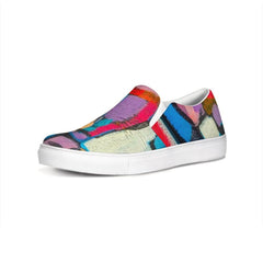 Womens Sneakers - Multicolor Geometric Style Low Top Slip-on Canvas - Horizon Bliss