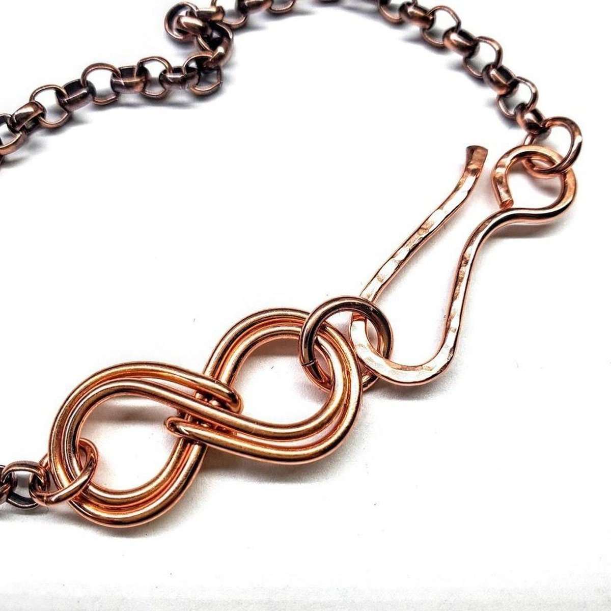 Copper Double Infinity Chain Bracelet For Him and Her - Horizon Bliss