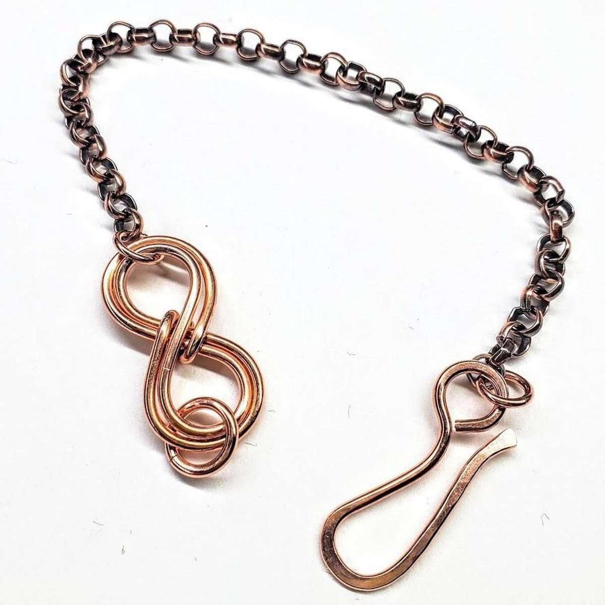 Copper Double Infinity Chain Bracelet For Him and Her - Horizon Bliss