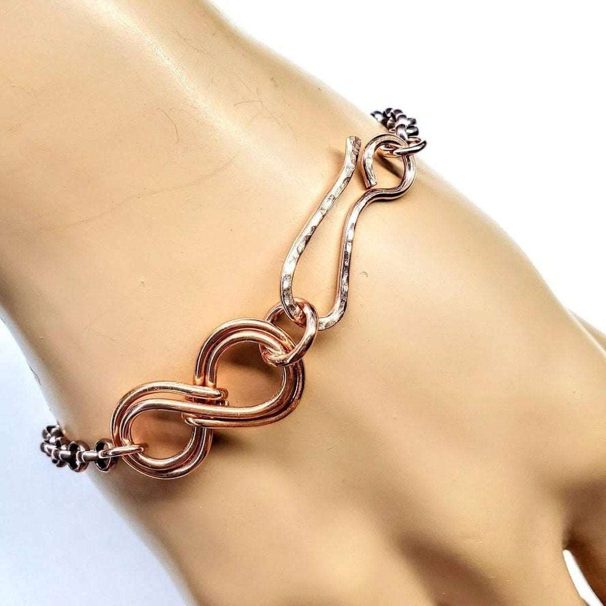 Copper Double Infinity Chain Bracelet For Him and Her - Horizon Bliss