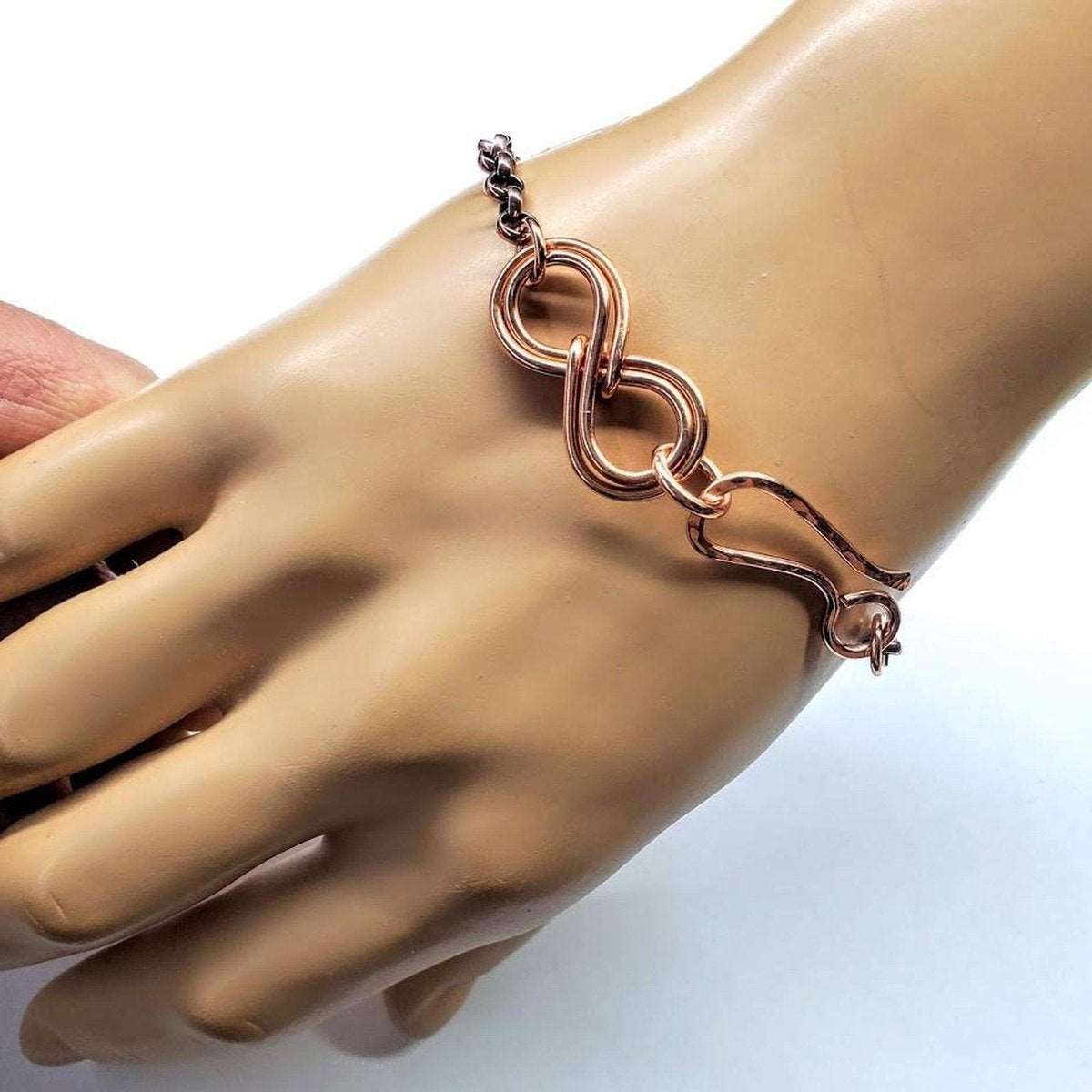 Copper Double Infinity Chain Bracelet For Him and Her - Horizon Bliss