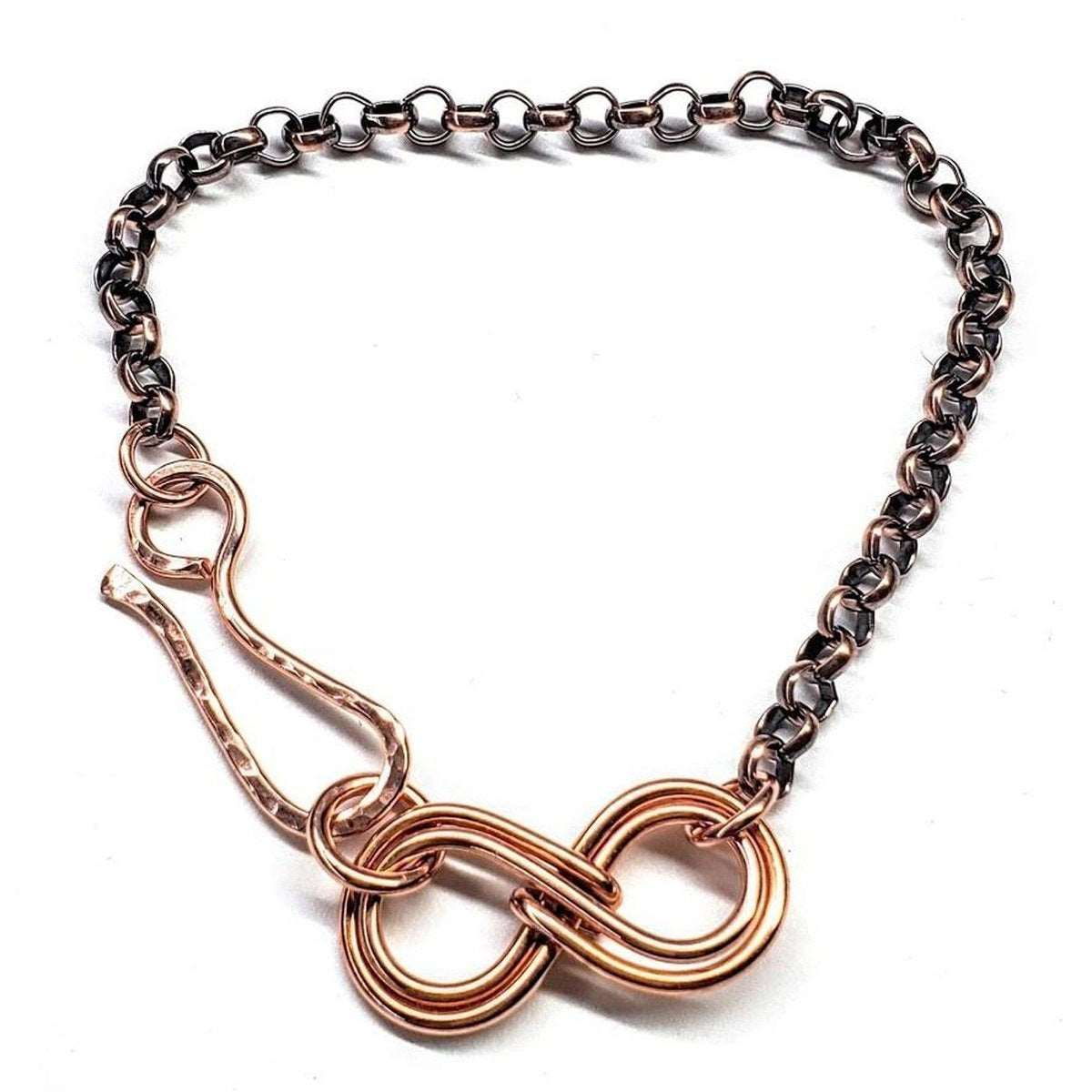 Copper Double Infinity Chain Bracelet For Him and Her - Horizon Bliss