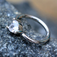 Prong Set Heart CZ Seamless Ring