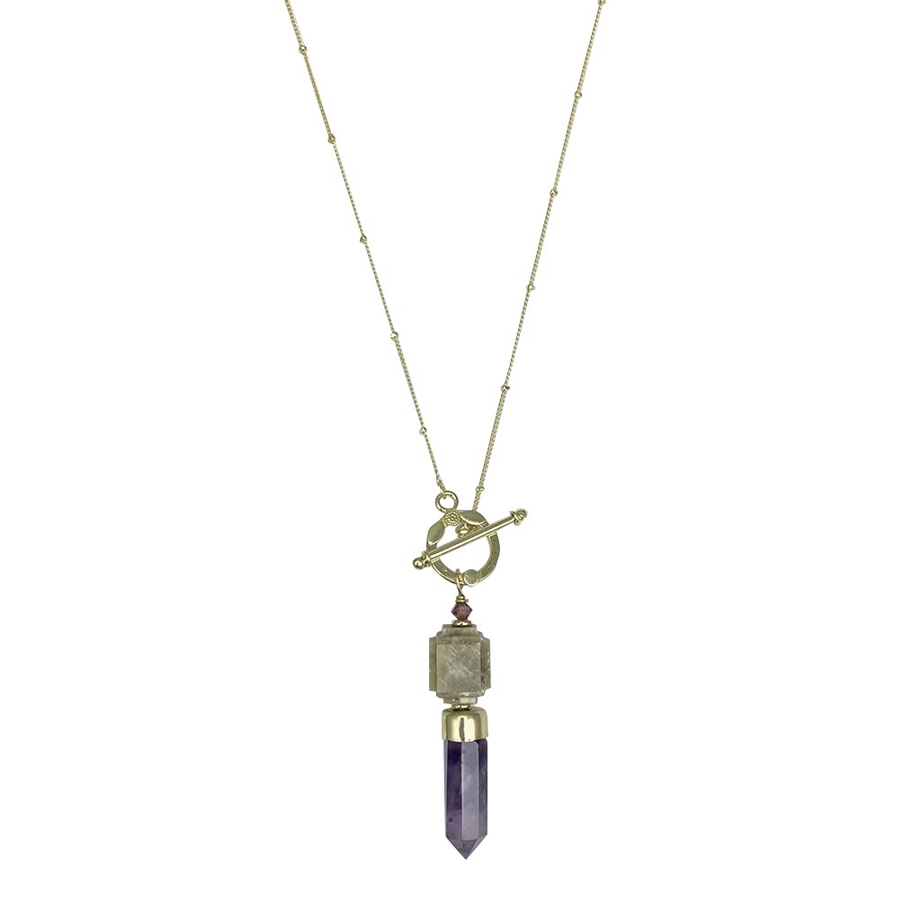 Amethyst Lariat Necklace - Horizon Bliss