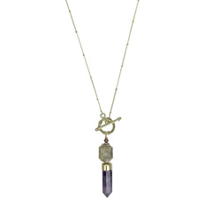 Amethyst Lariat Necklace - Horizon Bliss