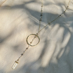 Crystal Halo Y Necklace - Horizon Bliss