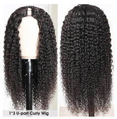 U Part Wig Jerry Curl Human Hair Wigs For Black Women Brazilian Remy H - Horizon Bliss