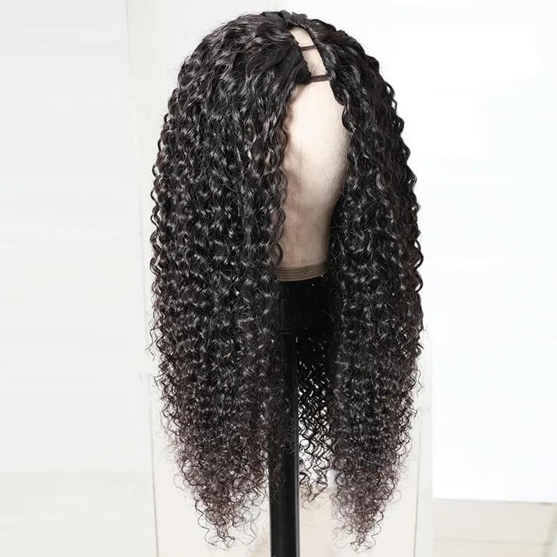 U Part Wig Jerry Curl Human Hair Wigs For Black Women Brazilian Remy H - Horizon Bliss