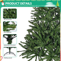 4.5 Ft Artificial Christmas Tree, Premium Hinged Spruce Tree with