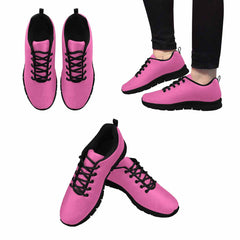 Sneakers For Men, Pink And Black - Canvas Mesh Athletic Running Shoes - Horizon Bliss