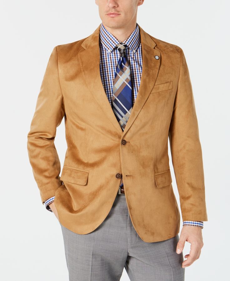 Nautica Men's Modern-Fit Faux-Suede Sport Coat - Horizon Bliss