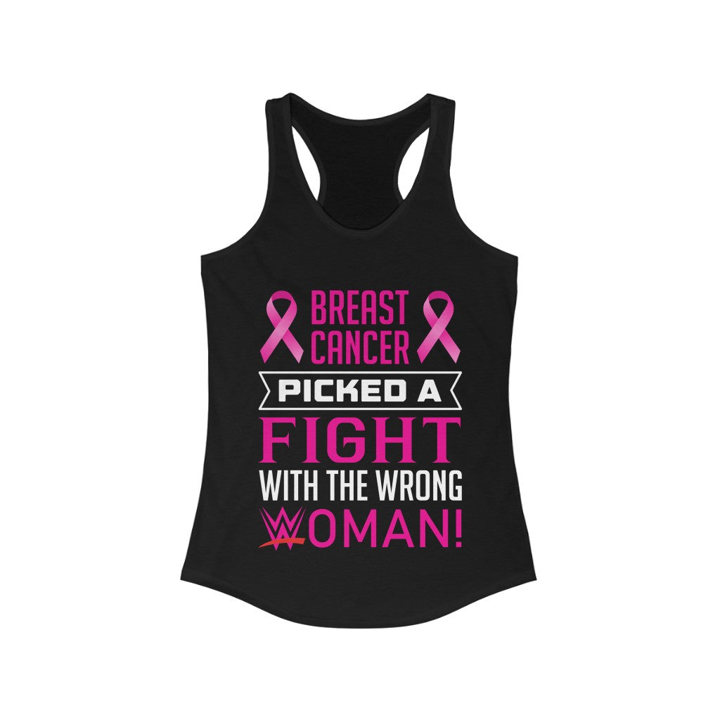 Picked a Fight with the Wrong Woman Breast Cancer Awareness Racerback - Horizon Bliss