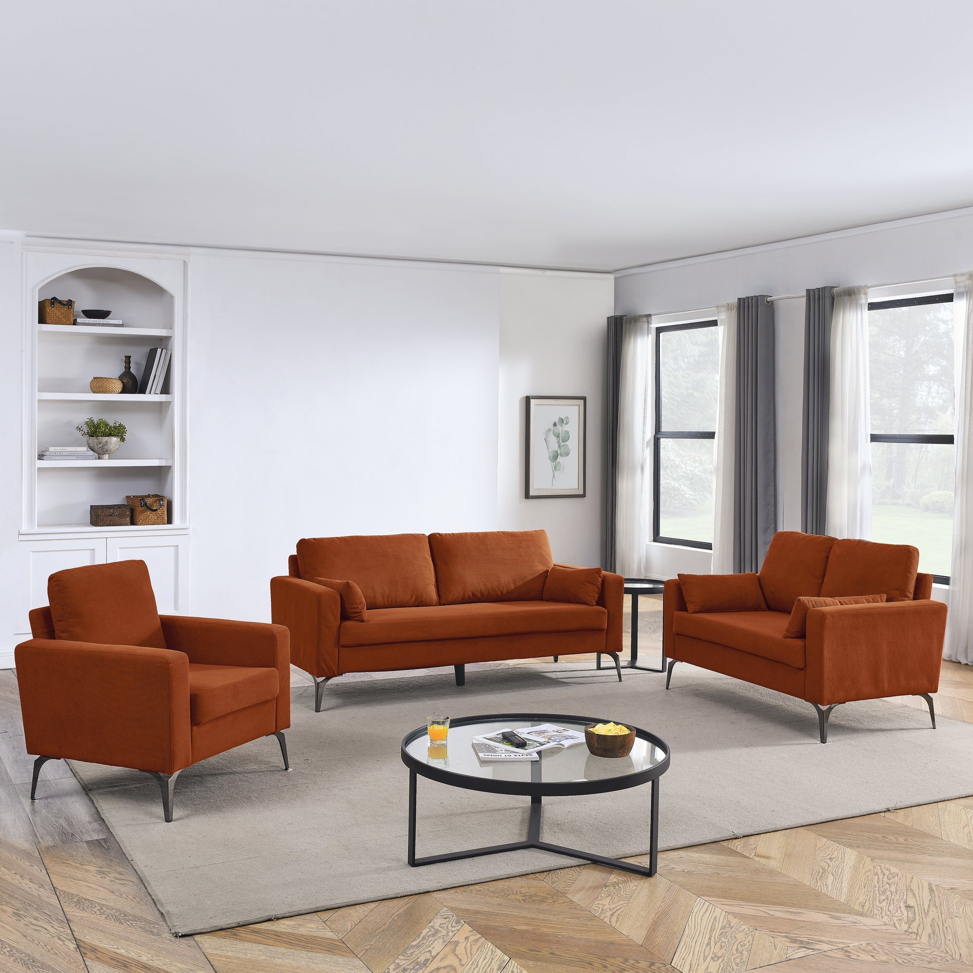 3 Piece Living Room Sofa Set, including 3-Seater Sofa, Loveseat and - Horizon Bliss