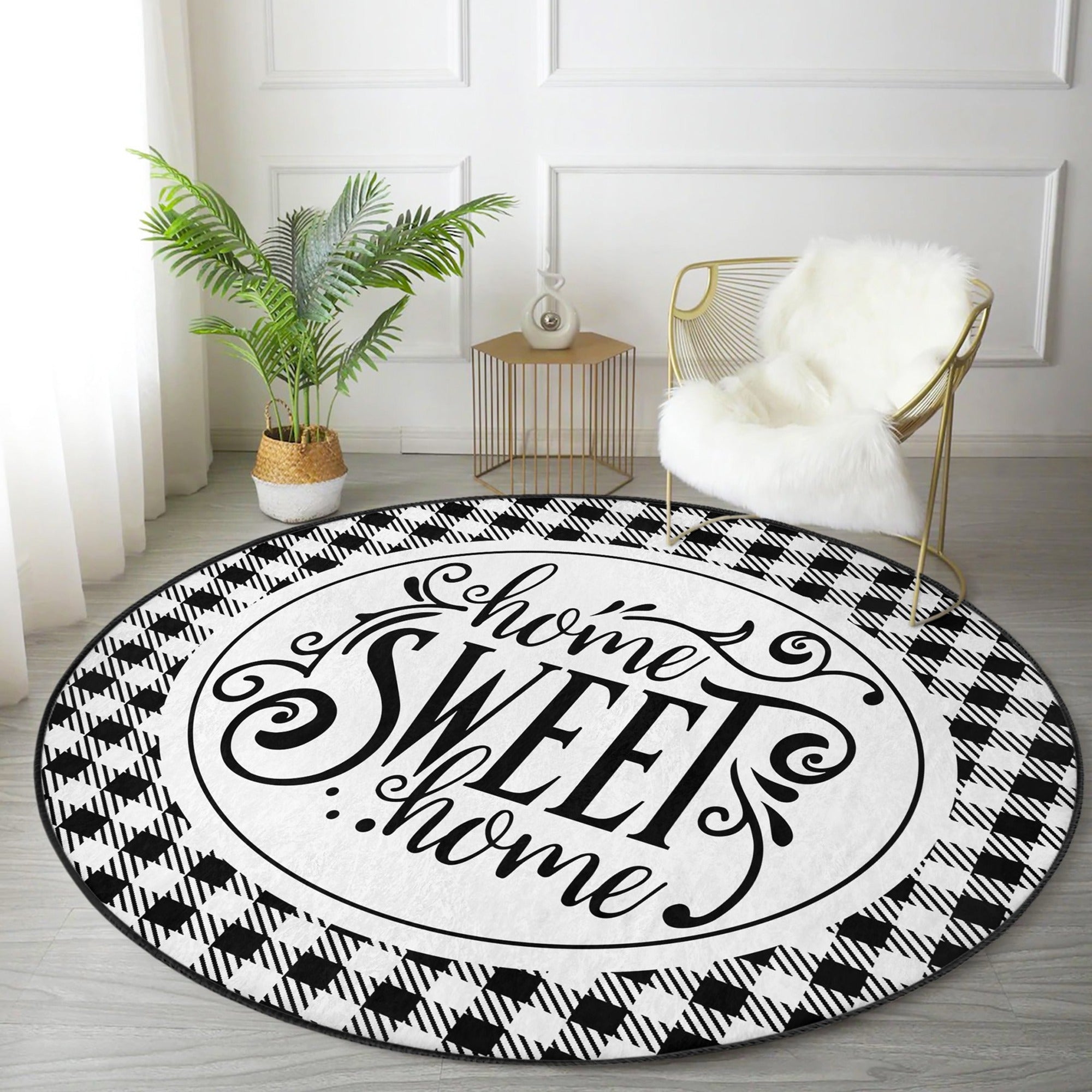 Home Sweet Home Round Rug, Home Decor Area Rug, Home Sweet Home