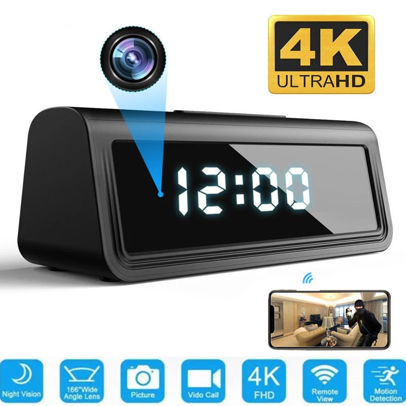 4K Wifi Secret Clock Micro Camera Security Camera IR Night Vision - Horizon Bliss