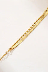 Flat Chain 18 Karats Two Layers Bracelet - Horizon Bliss