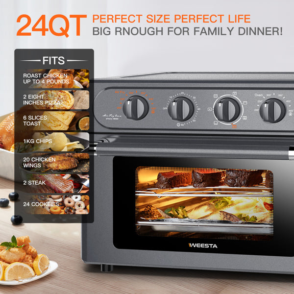 7-In-1 Air Fryer Toaster Oven 24 Quart Convection Oven Toaster - Horizon Bliss