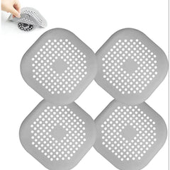 4Pcs Square Hair Drain Cover for Shower Hair Stopper with Suction Cup