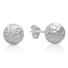 Sterling Silver 6mm Diamond-Cut Ball Stud Earrings - Horizon Bliss