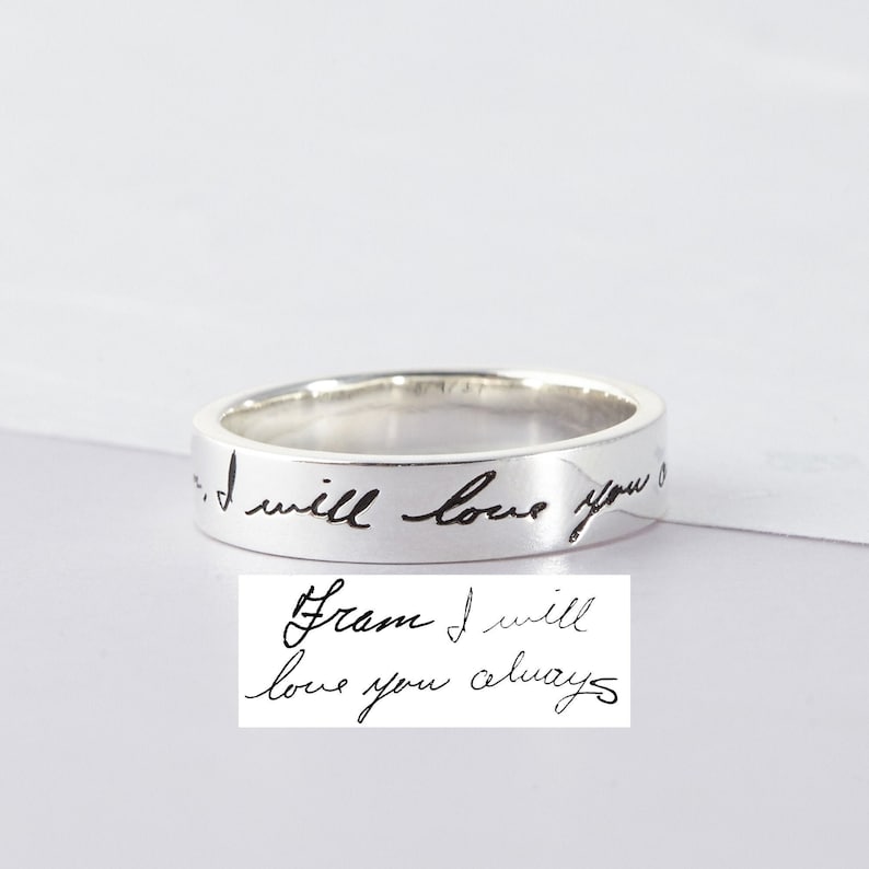 Custom Handwriting Ring, Handwriting Jewelry, Ring With Handwriting