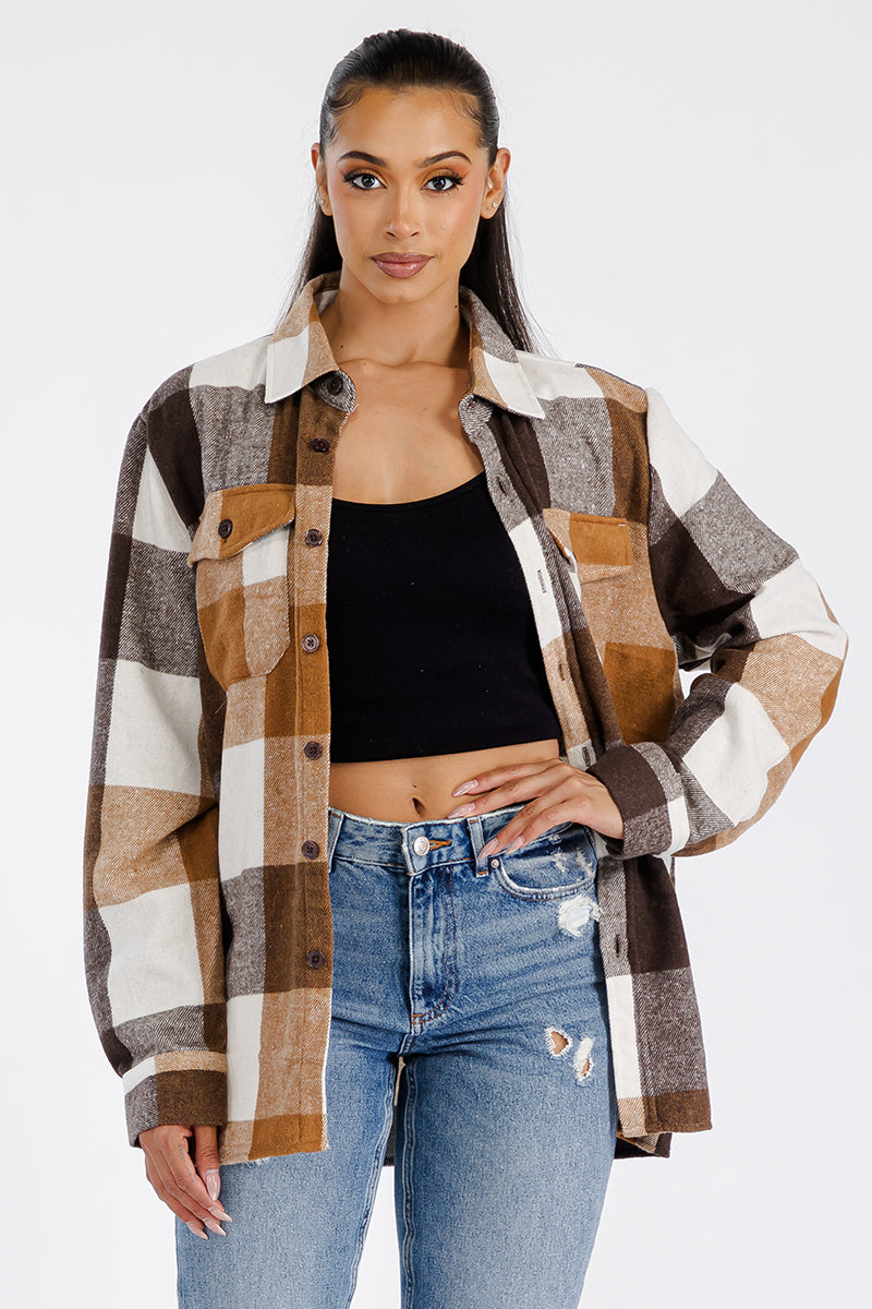 Boyfriend Oversized Soft Flannel Shacket - Horizon Bliss