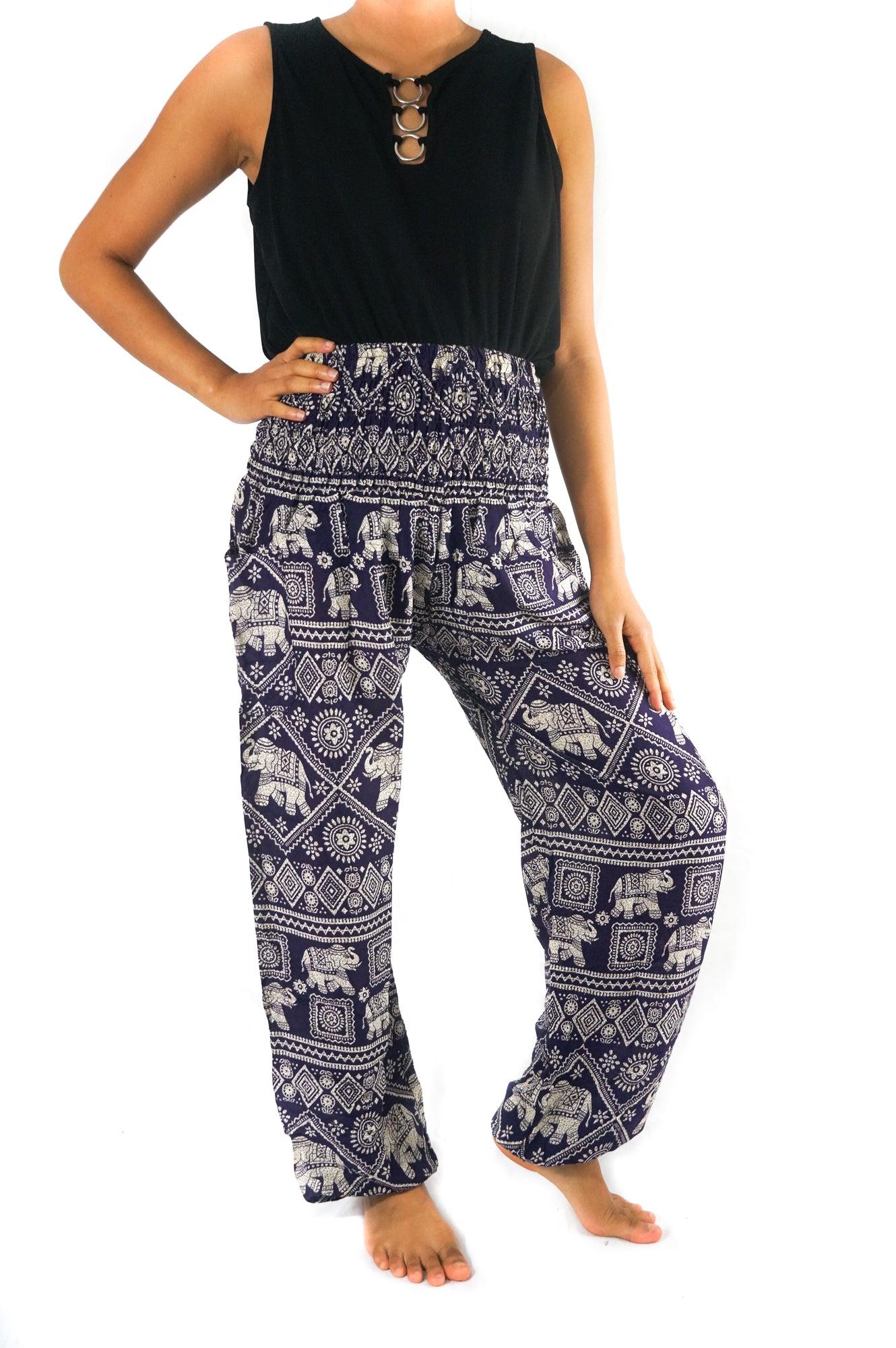 Purple Elephant Pants Harem Pants Boho Pants - Horizon Bliss