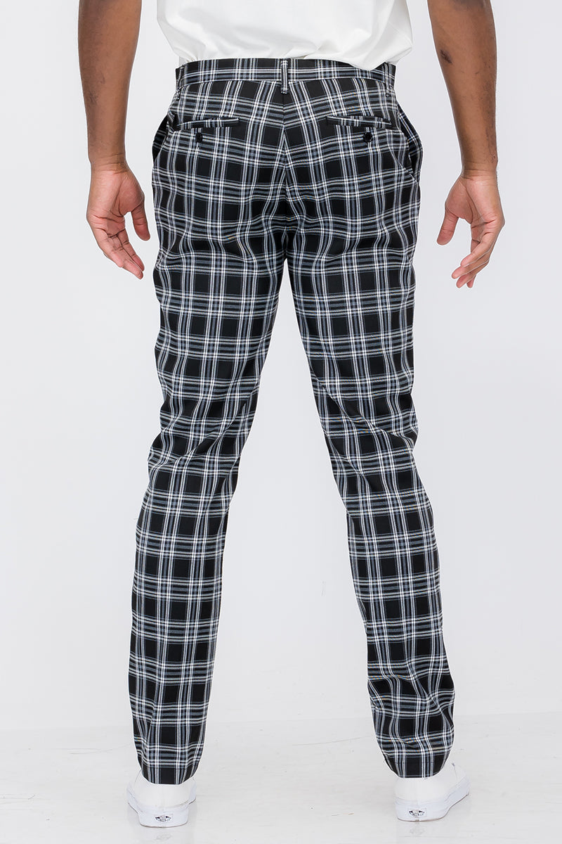 Plaid Slim Fit Trouser Pants - Horizon Bliss