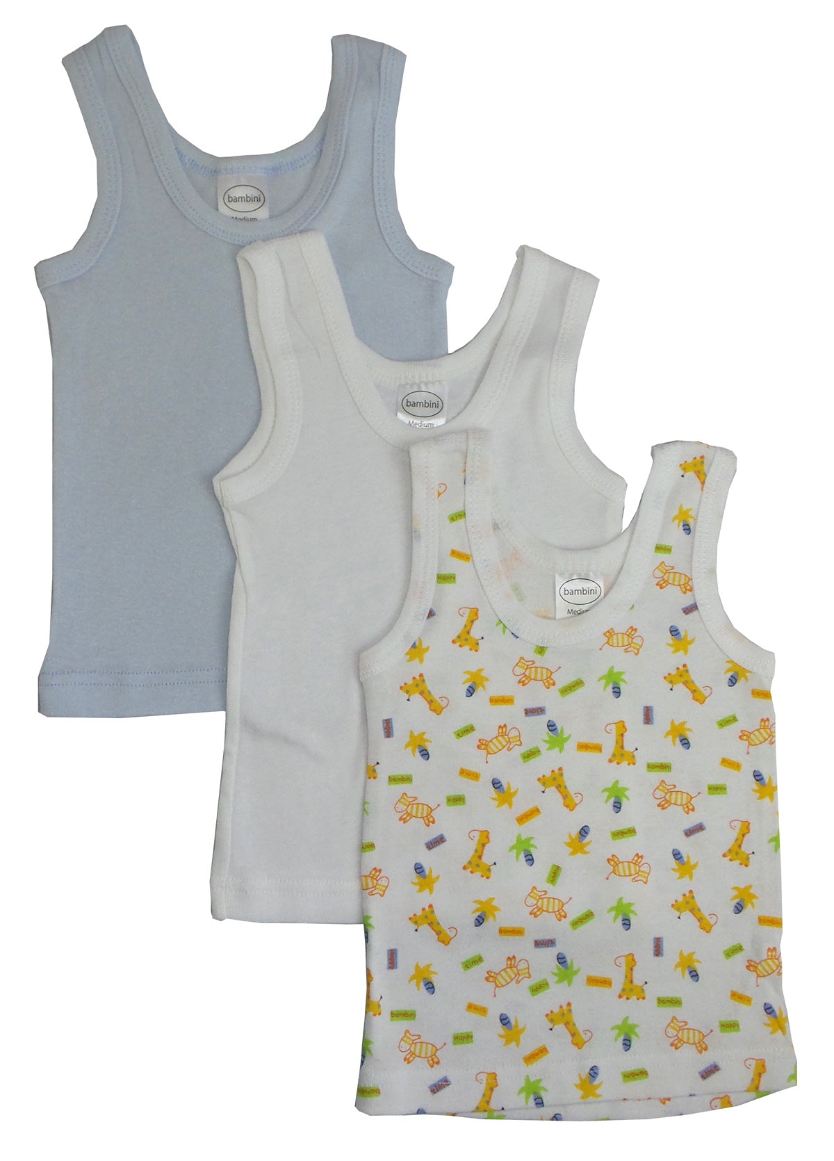 Bambini Boys Printed Tank Top Variety 3 Pack - Horizon Bliss