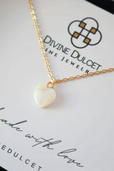 24K Natural Seashell Heart Necklace - Horizon Bliss