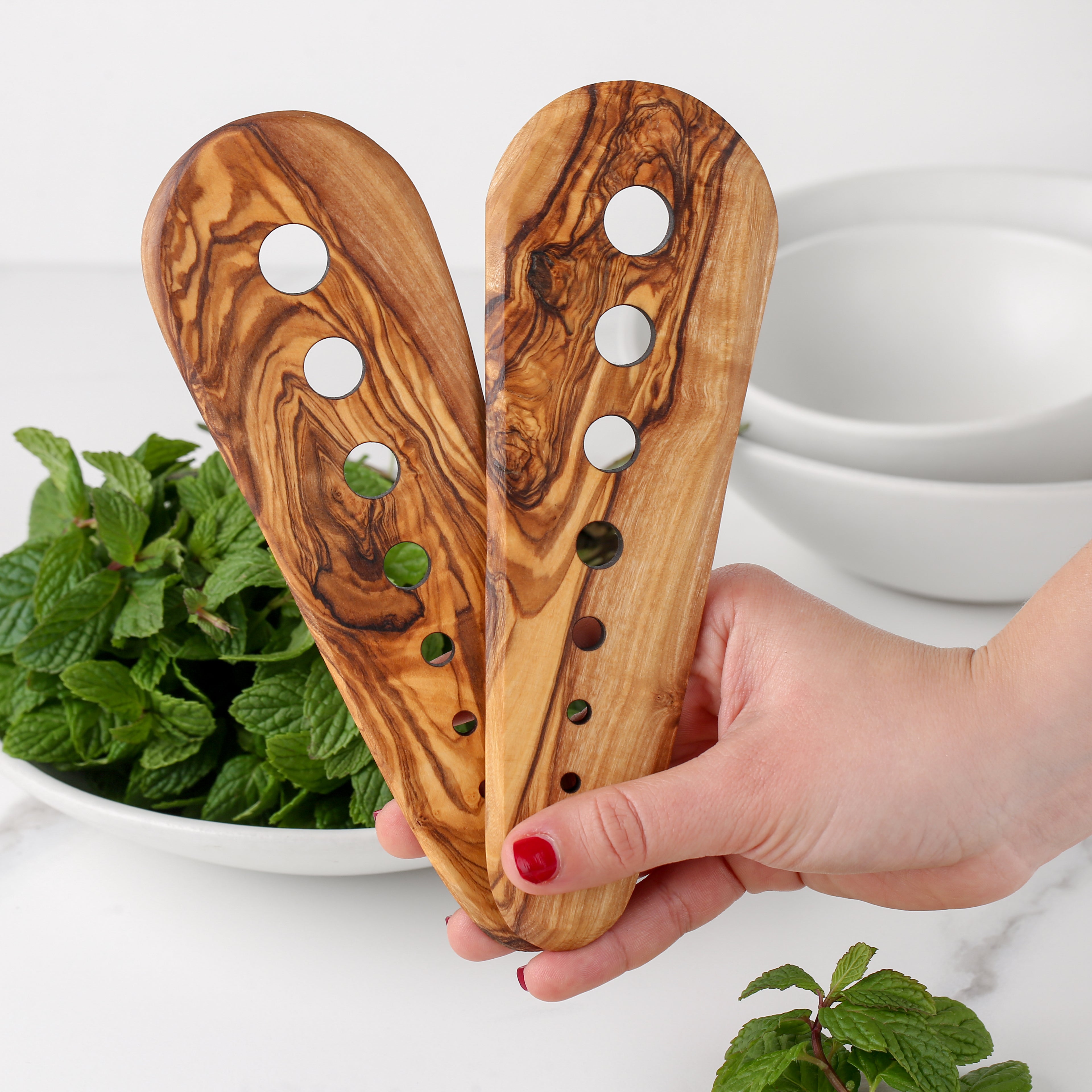 Handmade Olive Wood Herb Stripper | Eco-Friendly Cooking Accessory