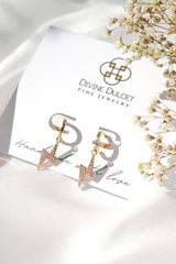 24 Karat CZ Lighting Bolt Earrings - Horizon Bliss