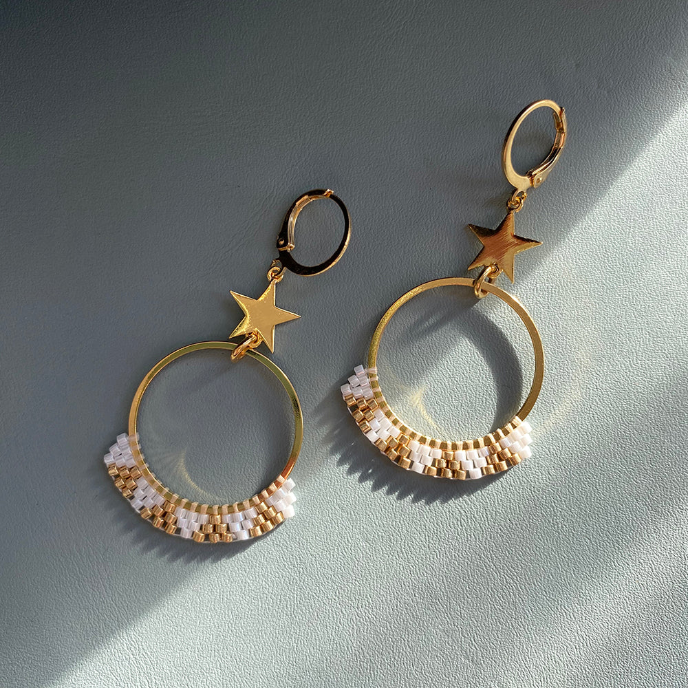 Frosted Star Dangle Earrings - Horizon Bliss