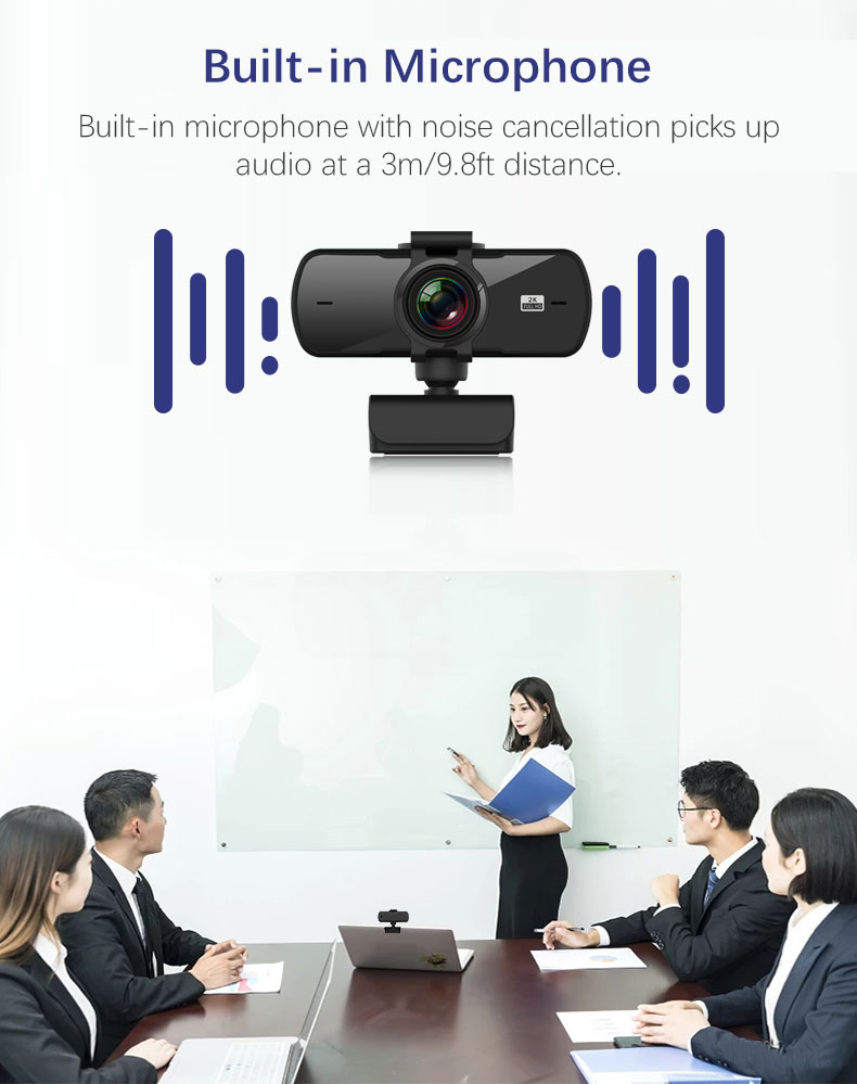 Webcam 2K Full HD 1080P Web Camera Autofocus With Microphone - Horizon Bliss