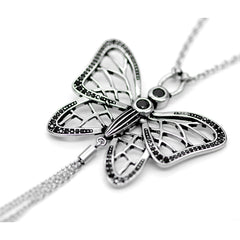 Butterfly Necklace Gossamer Wings with Cubic Zirconia - Horizon Bliss