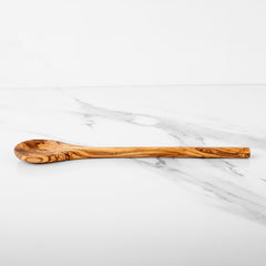 Handmade Olive Wood Round Stirring Spoon, 11.8"