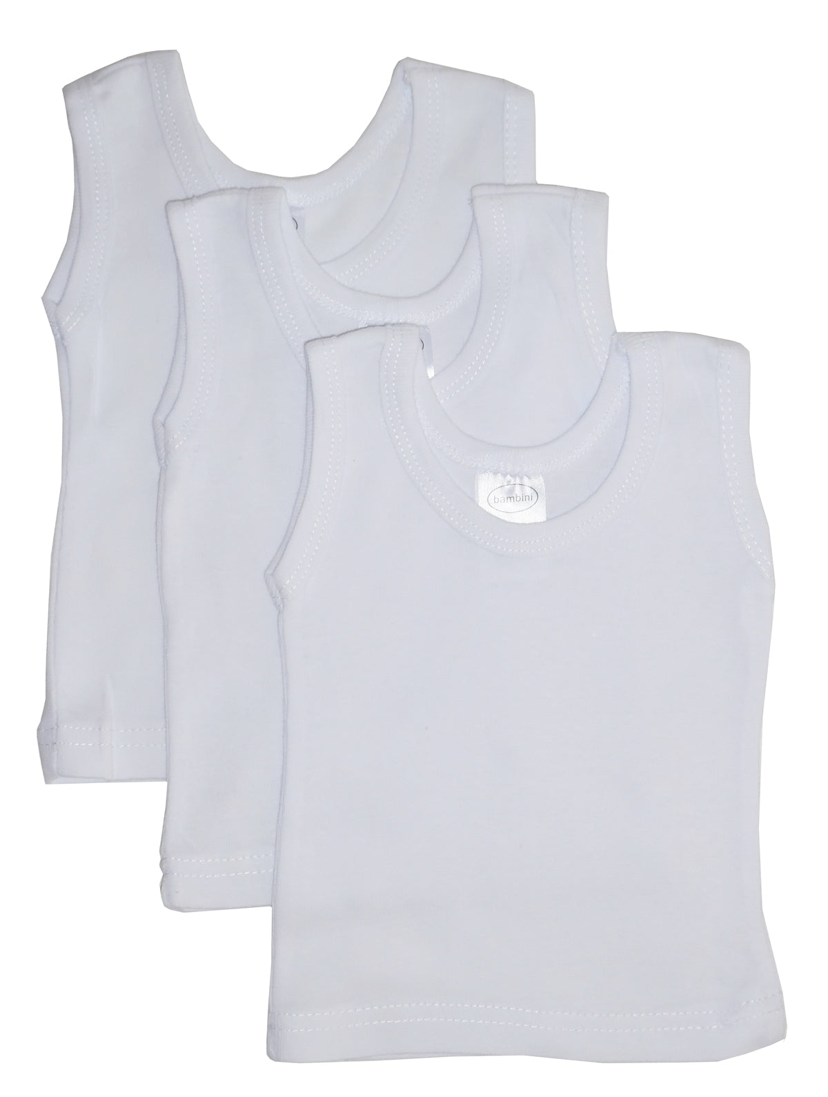 Bambini White Tank Top 3 Pack - Horizon Bliss