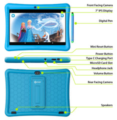 K102 Blue 10" Kids Android 64GB Tablet with Disney E-books and videos - Horizon Bliss