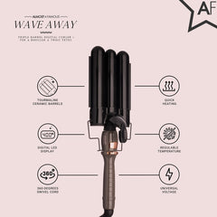 Wave Away Triple Barrel Curler with Tourmaline Ceramic Barrels - Horizon Bliss