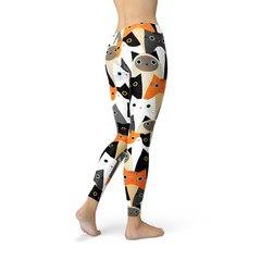 Womens All Over Print Cats Leggings - Horizon Bliss