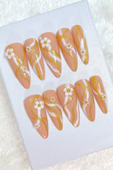 “Daisy Bloom” 3D Flowers Press On Nails Set - Horizon Bliss