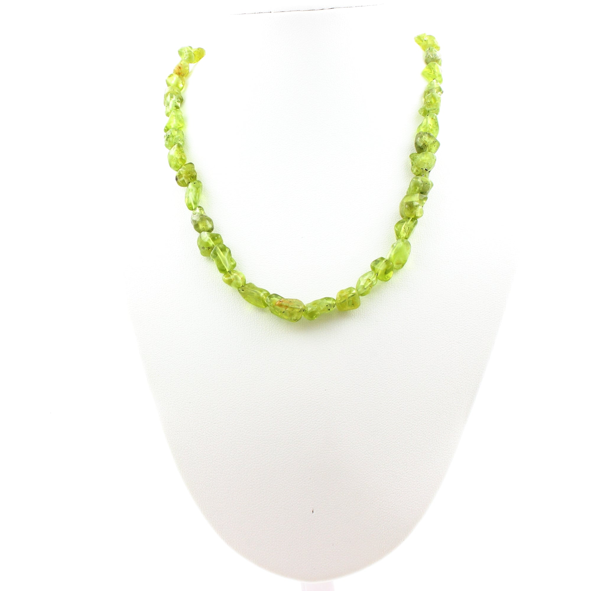 Peridot from Myanmar (Burma) bead necklace stainless steel chain - Horizon Bliss