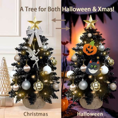 2FT Halloween Decoration Tabletop Christmas Tree with Lights