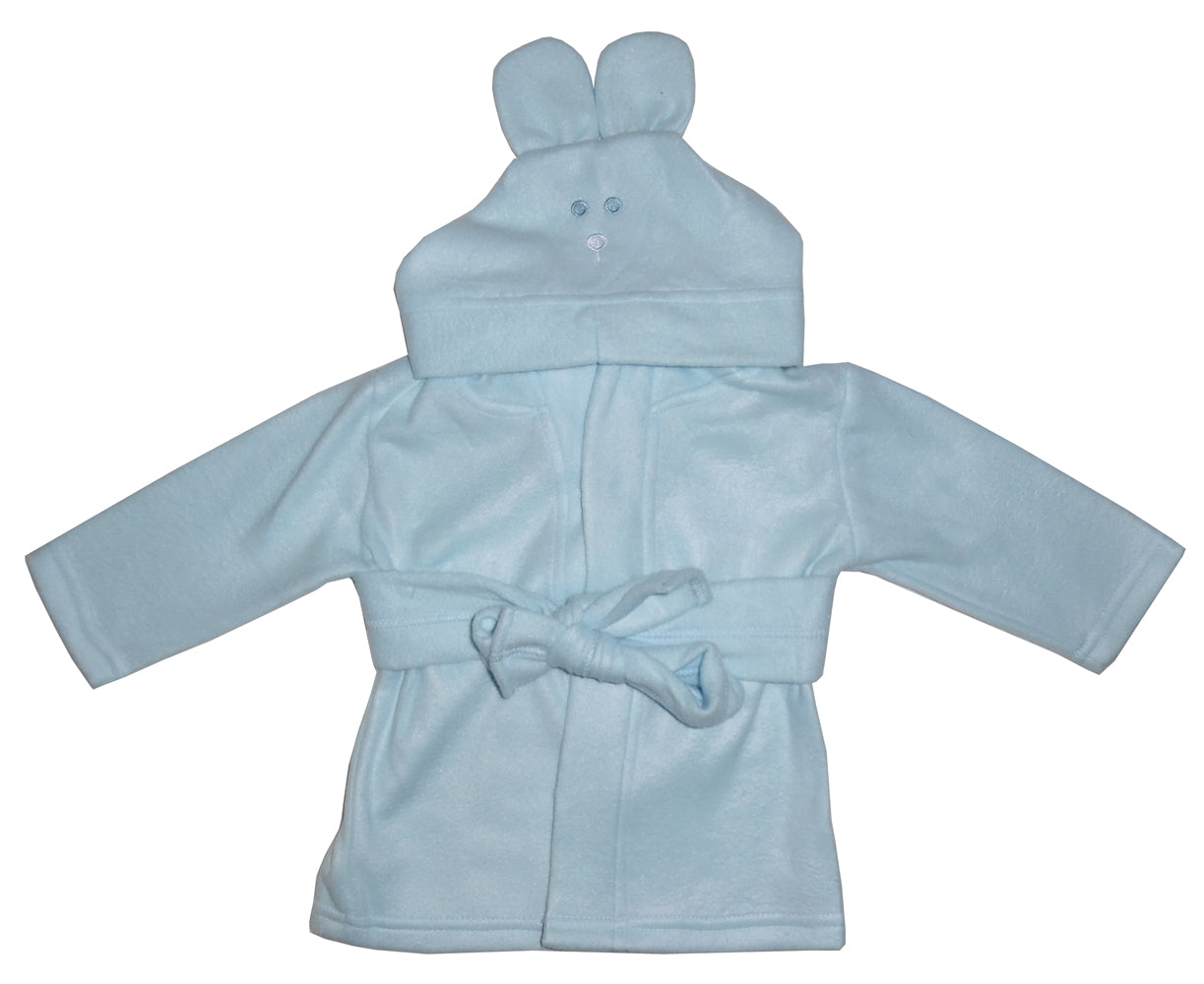 Fleece Robe With Hoodie Blue - Horizon Bliss