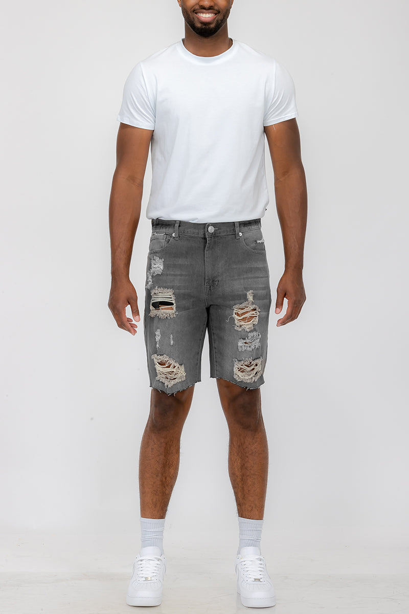 Mens Distressed Denim Shorts - Horizon Bliss