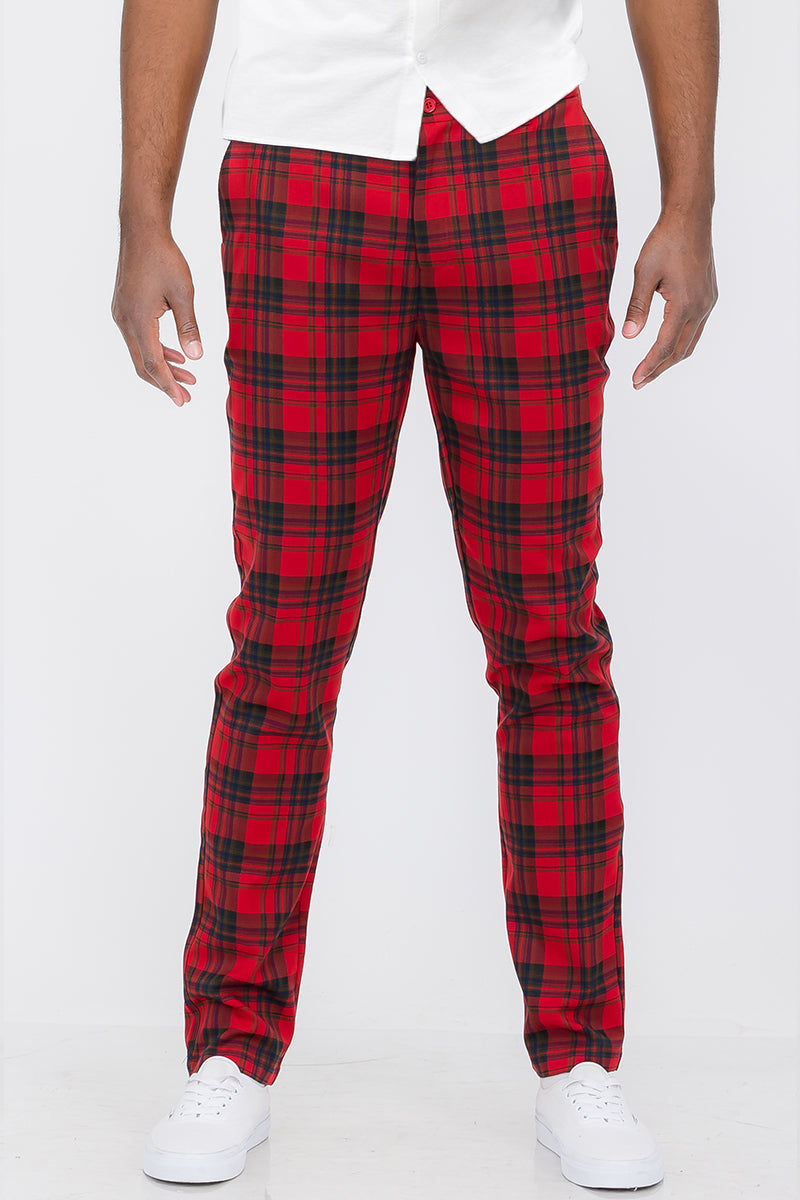 Plaid Slim Fit Trouser Pants - Horizon Bliss